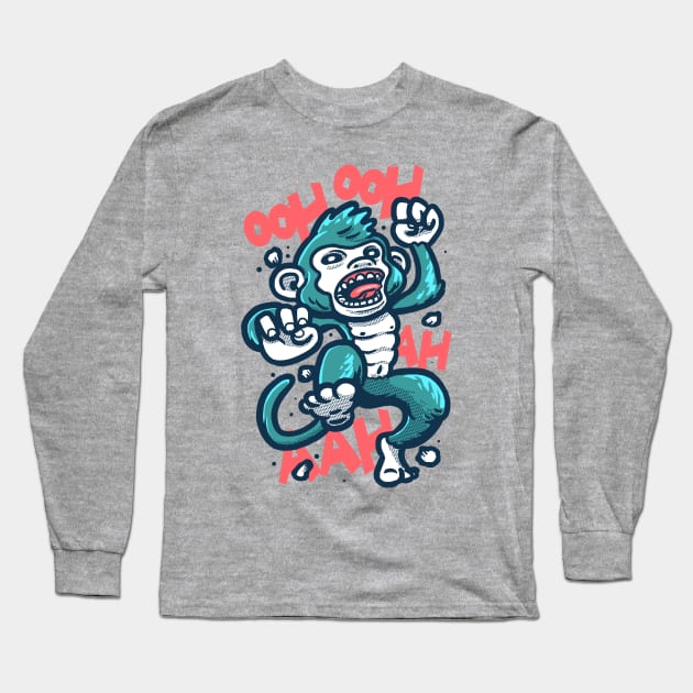 Monkey Long Sleeve T-Shirt by supernunal